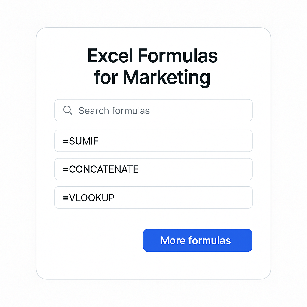 excel formulas for marketing